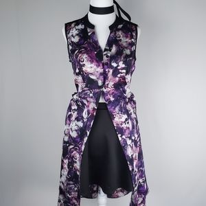 Simply VeraWang Floral Purple Button Up Dress